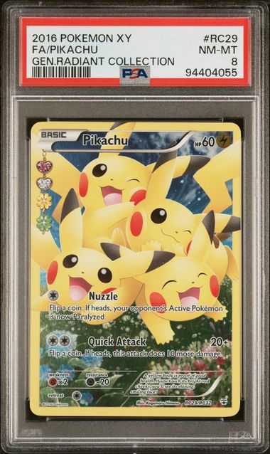 2016 FA/PIKACHU #RC29 PSA 8 (front)