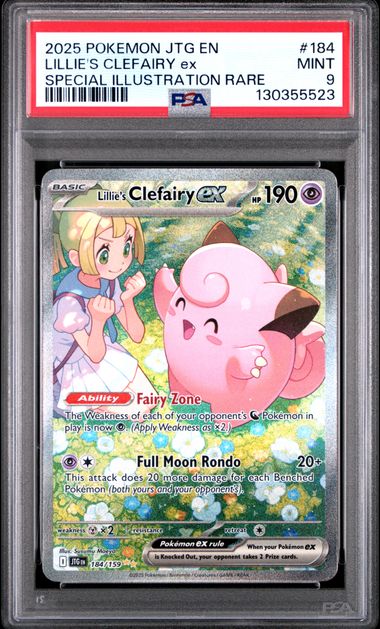 2025 LILLIE'S CLEFAIRY ex #184 PSA 9 (front)
