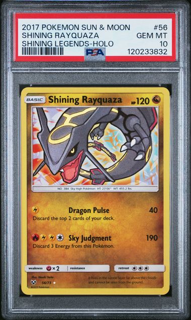 2017 SHINING RAYQUAZA #56 PSA 10 (front)