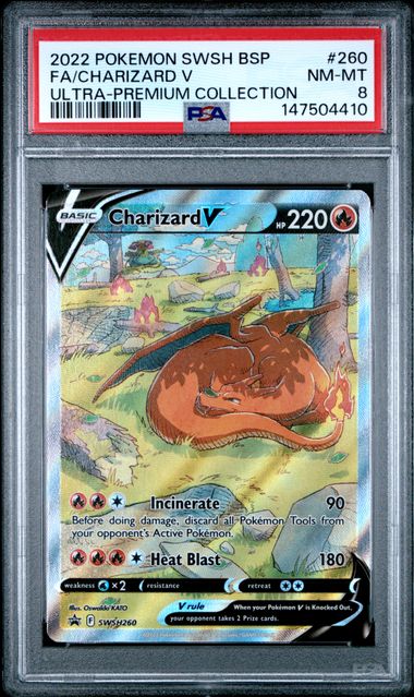 2022 FA/CHARIZARD V #260 PSA 8 (front)
