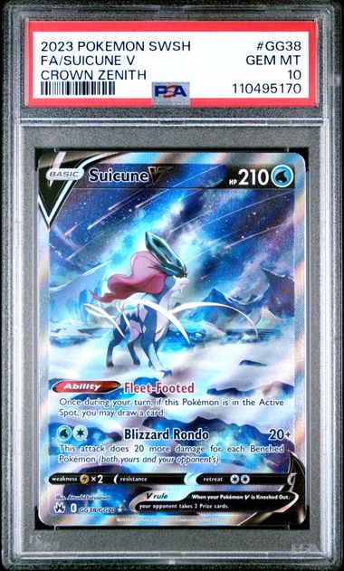 2023 FA/SUICUNE V #GG38 PSA 10 (front)