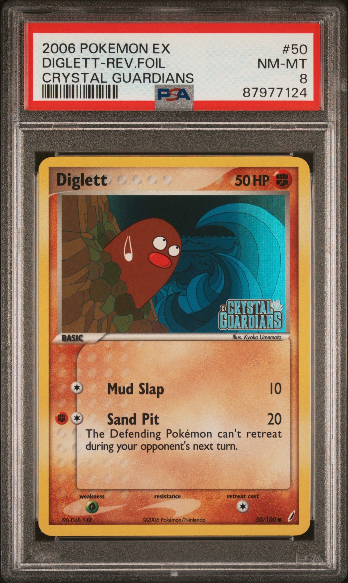 2006 DIGLETT-REV.FOIL #50 Crystal Guardians PSA 8 (front)