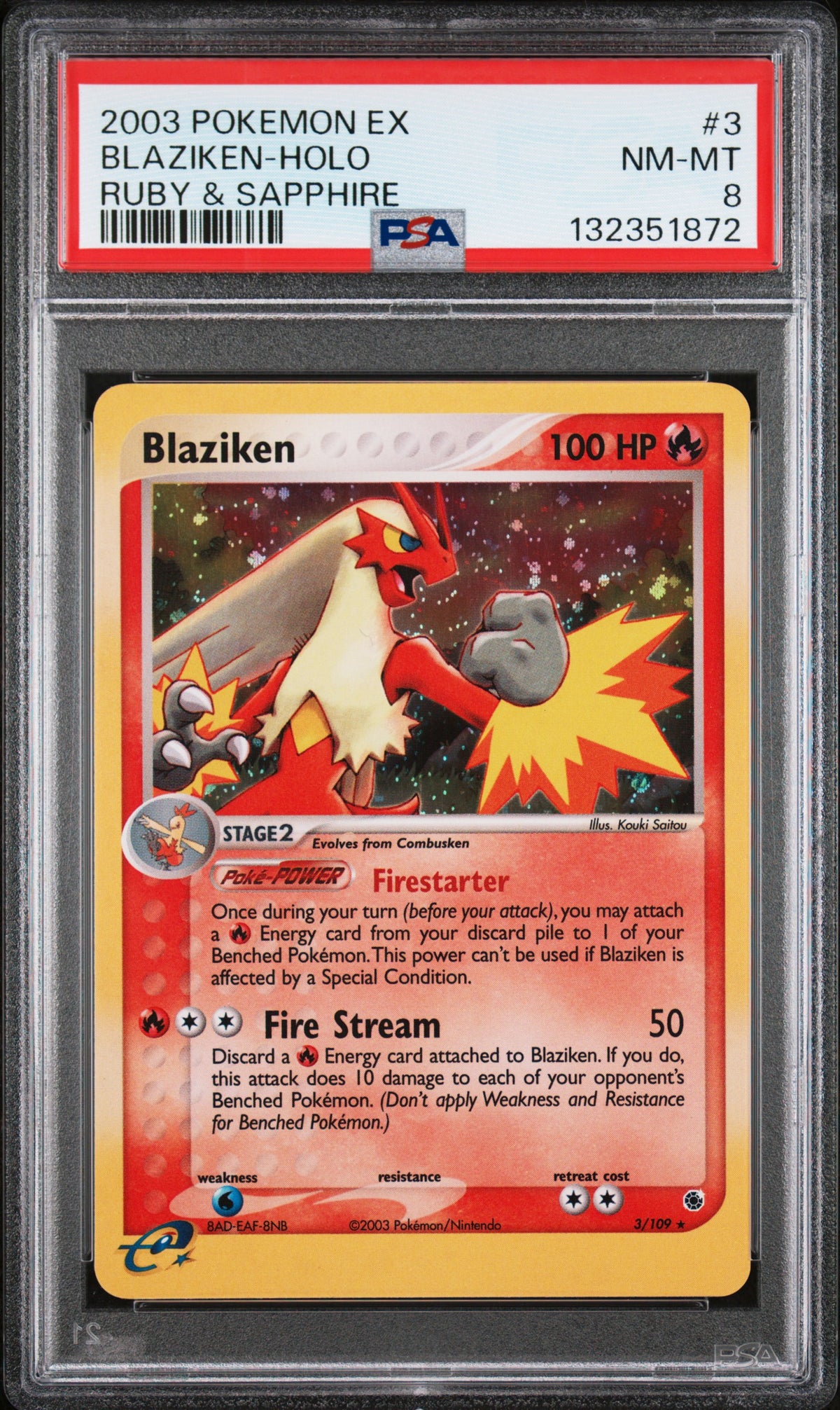 2003 BLAZIKEN-HOLO #3 PSA 8 (front)
