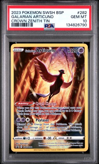 2023 GALARIAN ARTICUNO #282 PSA 10 (front)