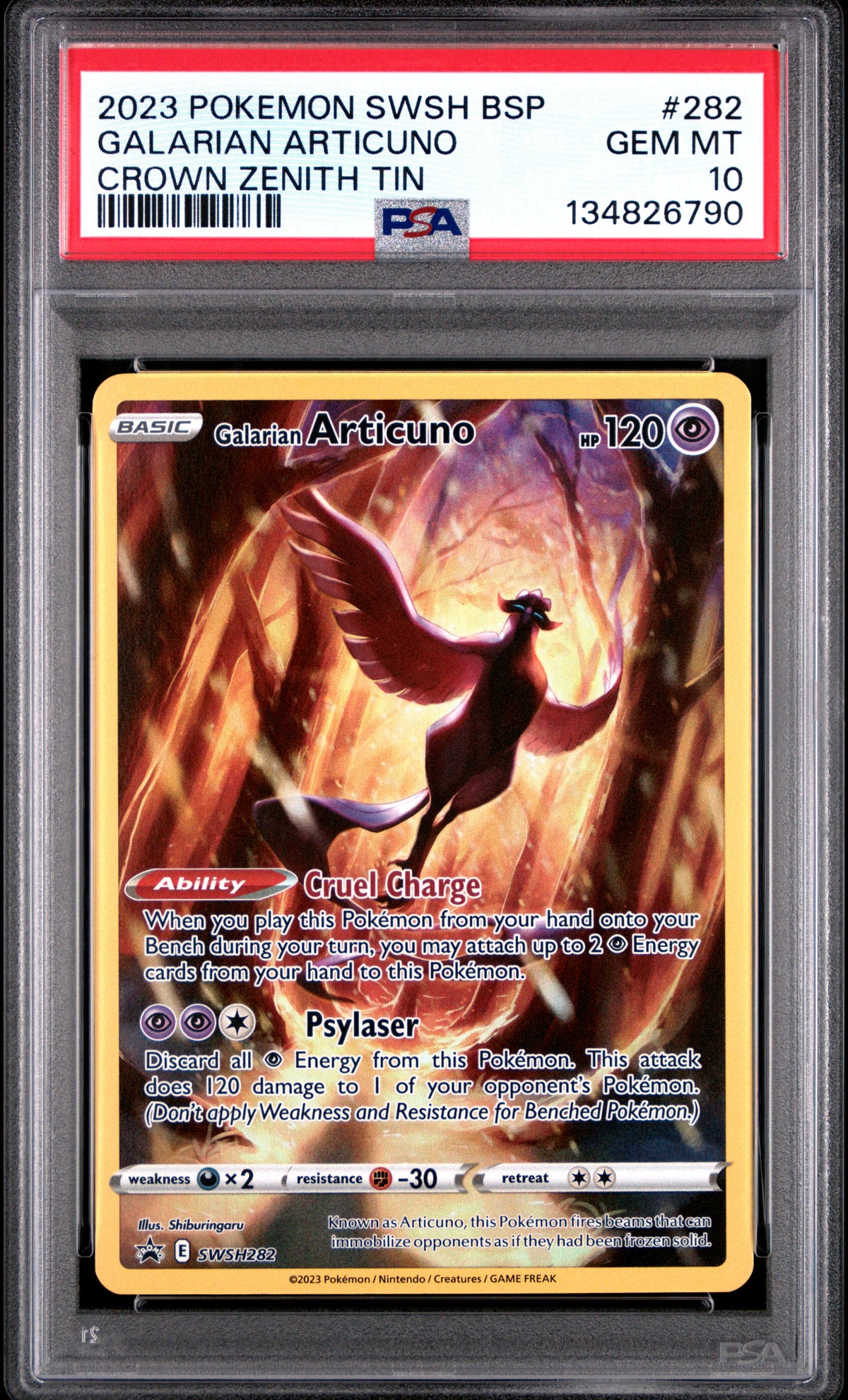 2023 GALARIAN ARTICUNO #282 PSA 10 (front)