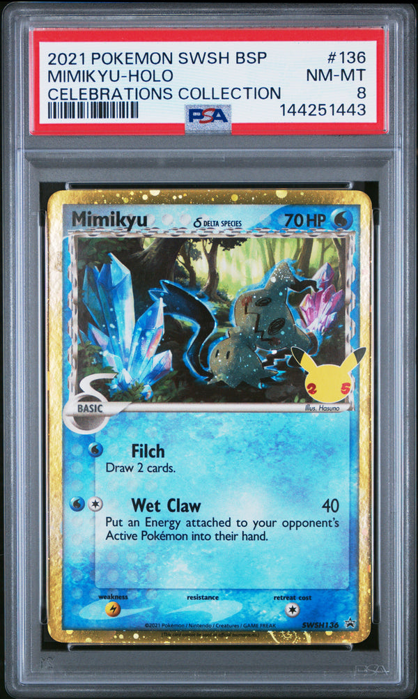 2021 MIMIKYU-HOLO #136 PSA 8 (front)