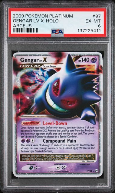 2009 GENGAR LV.X-HOLO #97 PSA 6 (front)