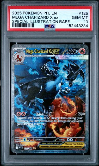 2025 MEGA CHARIZARD X ex #125 PSA 10 (front)