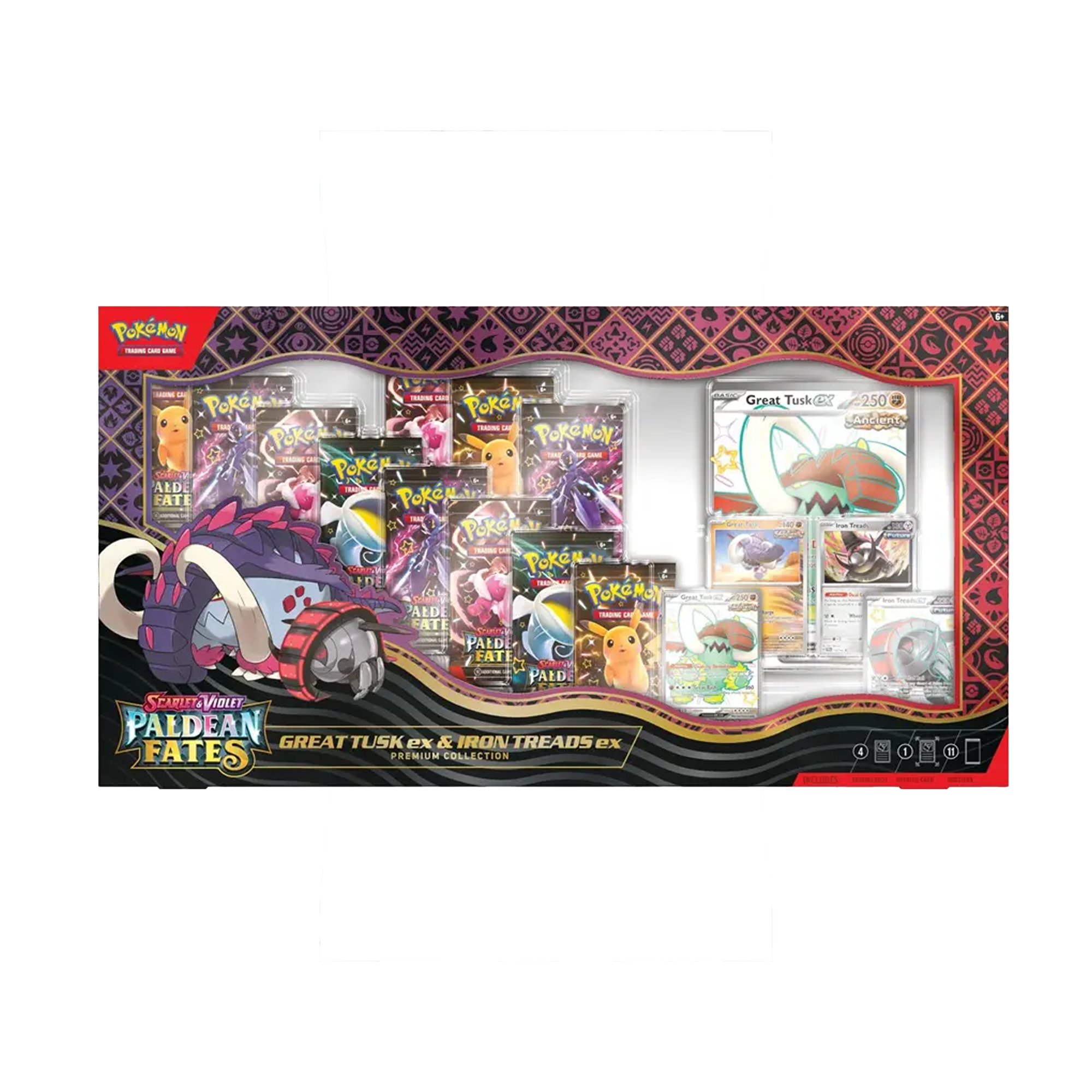 Paldean Fates Great Tusk ex & Iron Treads ex Premium Collection