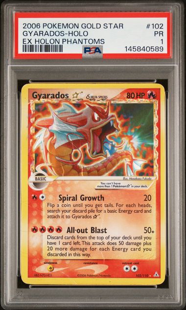 2006 GYARADOS-HOLO #102 PSA 1 (front)