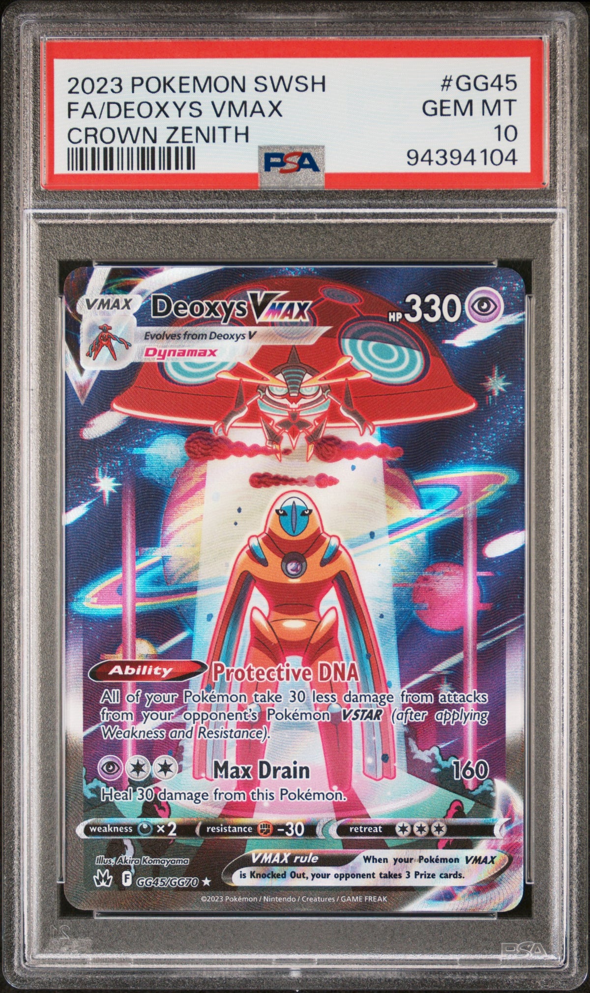 2023 FA/DEOXYS VMAX #GG45 PSA 10 (front)