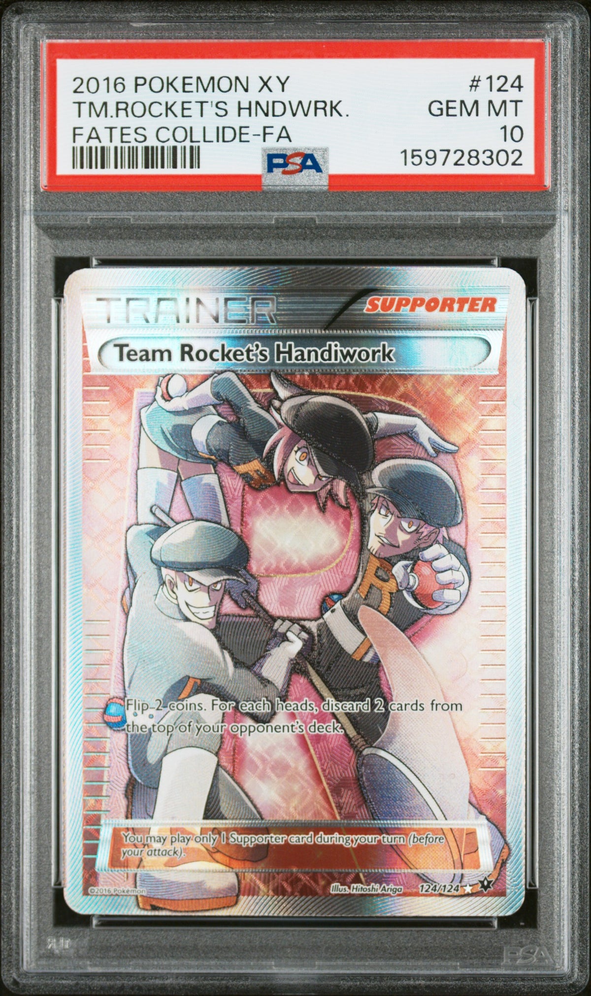 2016 TM.ROCKET'S HNDWRK. #124 Fates Collide-Fa PSA 10 (front)