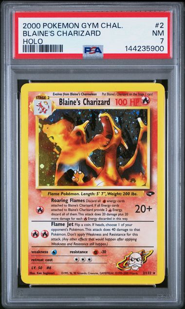 2000 BLAINE'S CHARIZARD #2 PSA 7 (front)