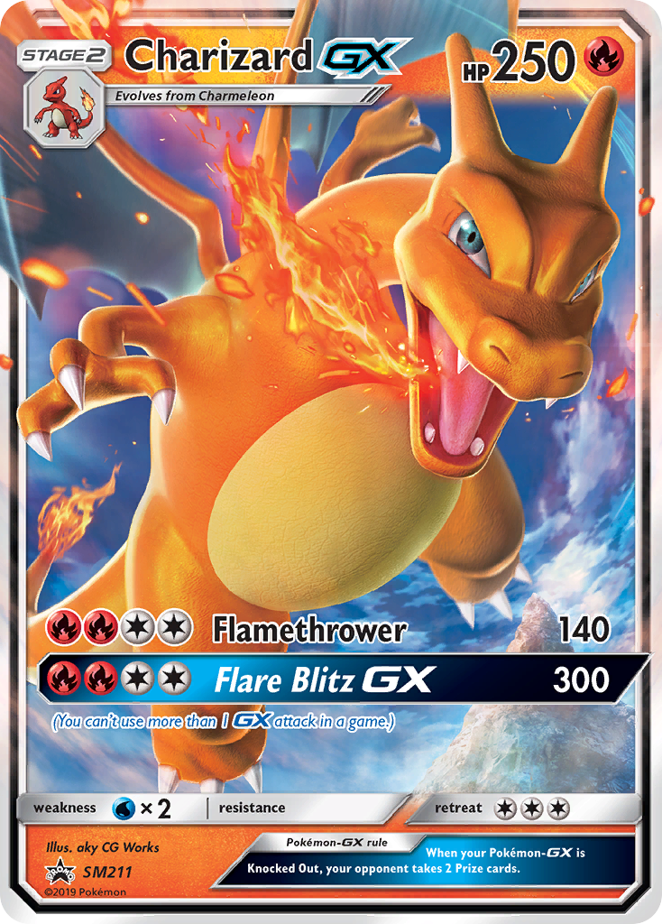 2019 Charizard-GX #SM211 PSA 9 (stock image — not the actual card)