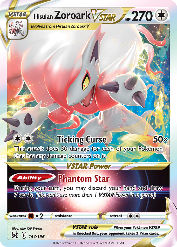 2022 Hisuian Zoroark VSTAR #147/196 CGC Gem Mint 10 (stock image — not the actual card)
