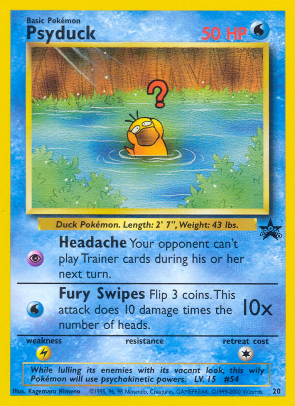 2000 PSYDUCK #20 Promo-Pokemon League PSA 10 (stock image — not the actual card)