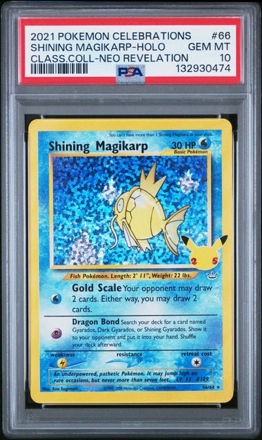 2021 SHINING MAGIKARP-HOLO #66 PSA 10 (front)