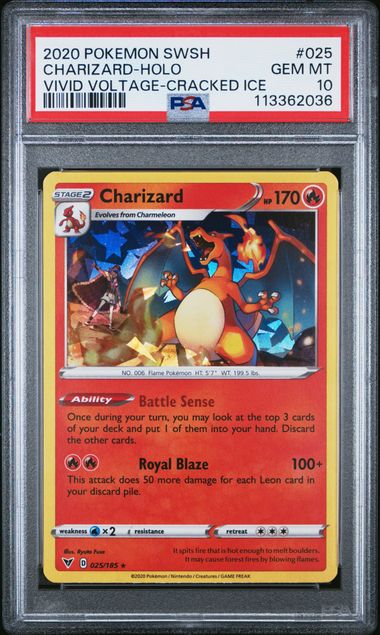 2020 CHARIZARD-HOLO #025 PSA 10 (front)