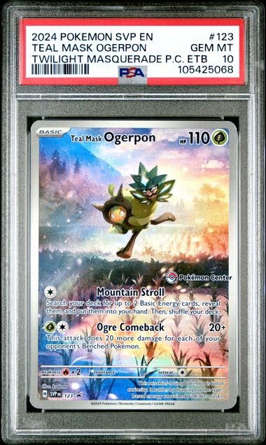 2024 TEAL MASK OGERPON #123 PSA 10 (front)