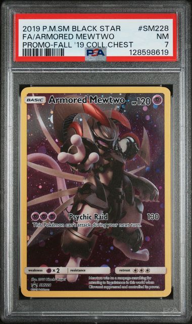 2019 FA/ARMORED MEWTWO #SM228 PSA 7 (front)
