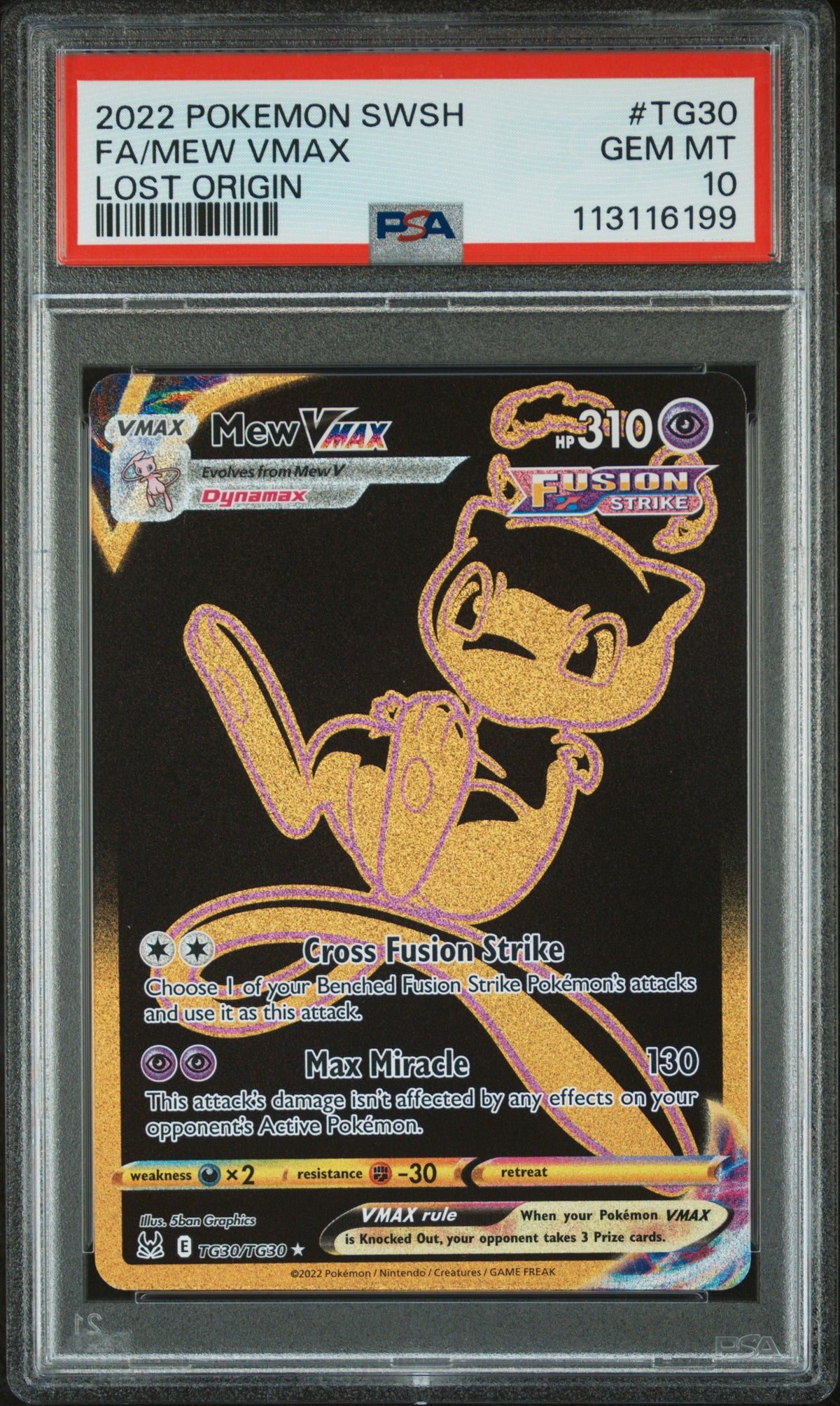 2022 FA/MEW VMAX #TG30 PSA 10 (front)
