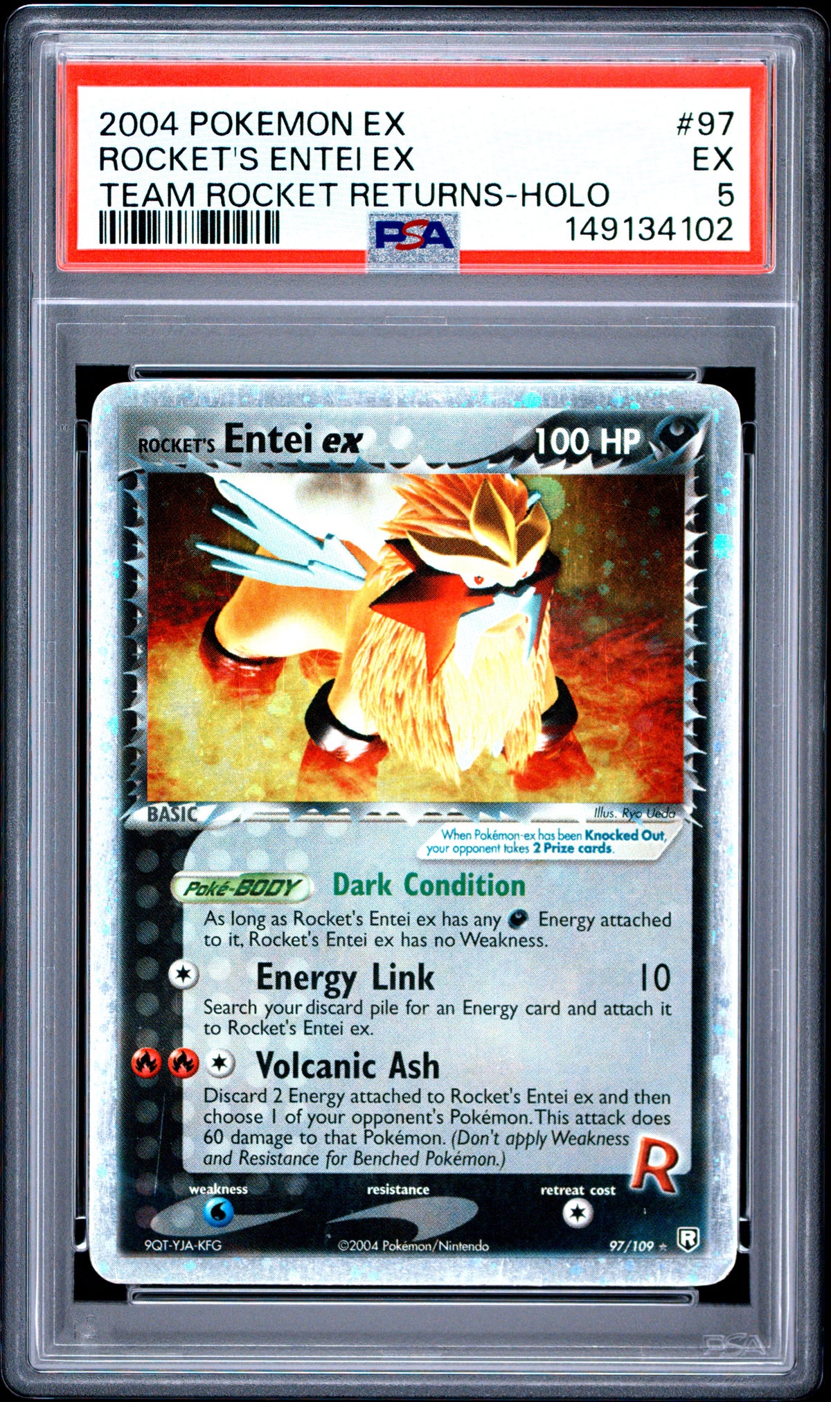 2004 ROCKET'S ENTEI EX #97 PSA 5 (front)