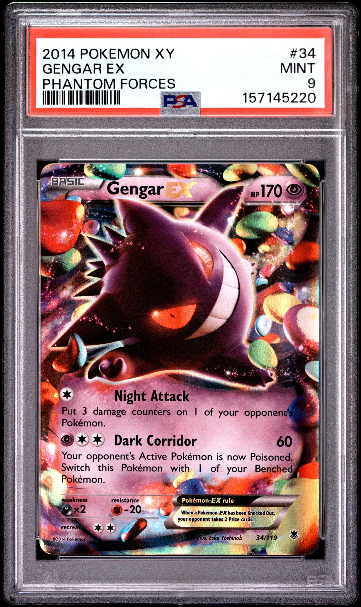 2014 GENGAR EX #34 PSA 9 (front)