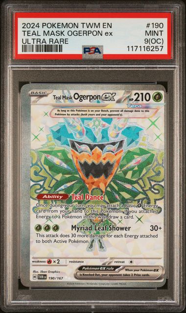 2024 TEAL MASK OGERPON ex #190 PSA 9 (front)