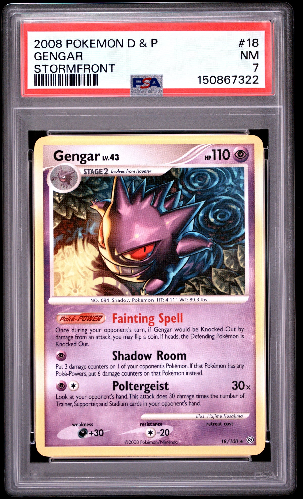 2008 GENGAR #18 PSA 7 (front)