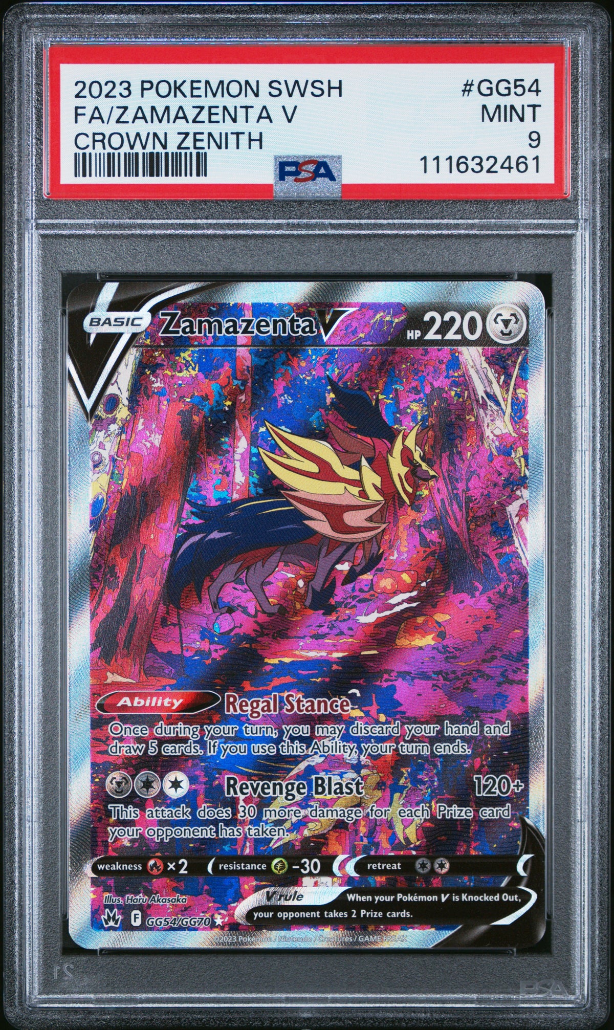 2023 FA/ZAMAZENTA V #GG54 PSA 9 (front)