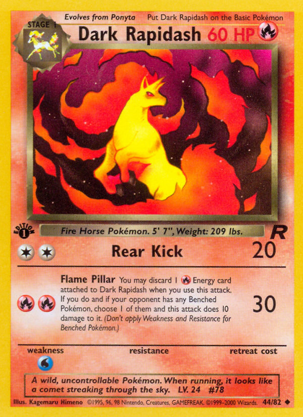 1999 RAPIDASH #44 PSA 10 (stock image — not the actual card)