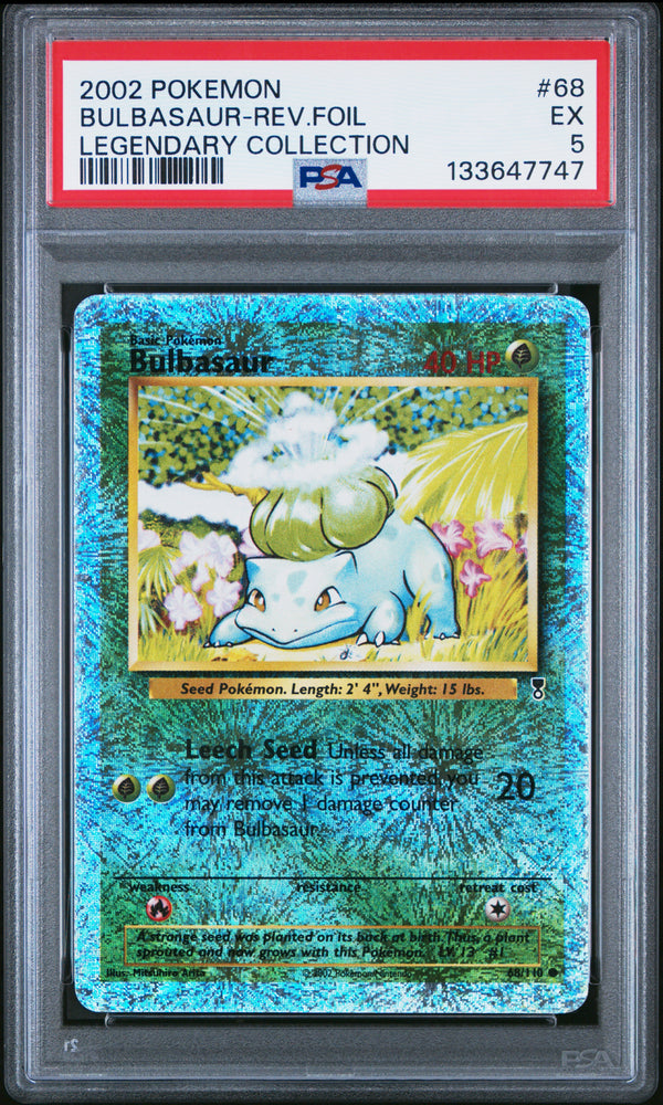 2002 BULBASAUR-REV.FOIL #68 Legendary Collection PSA 5 (front)