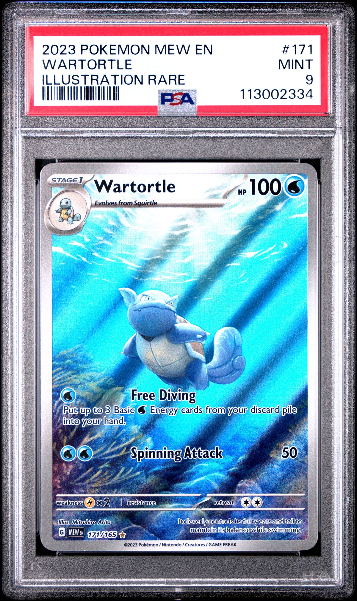 2023 WARTORTLE #171 PSA 9 (front)