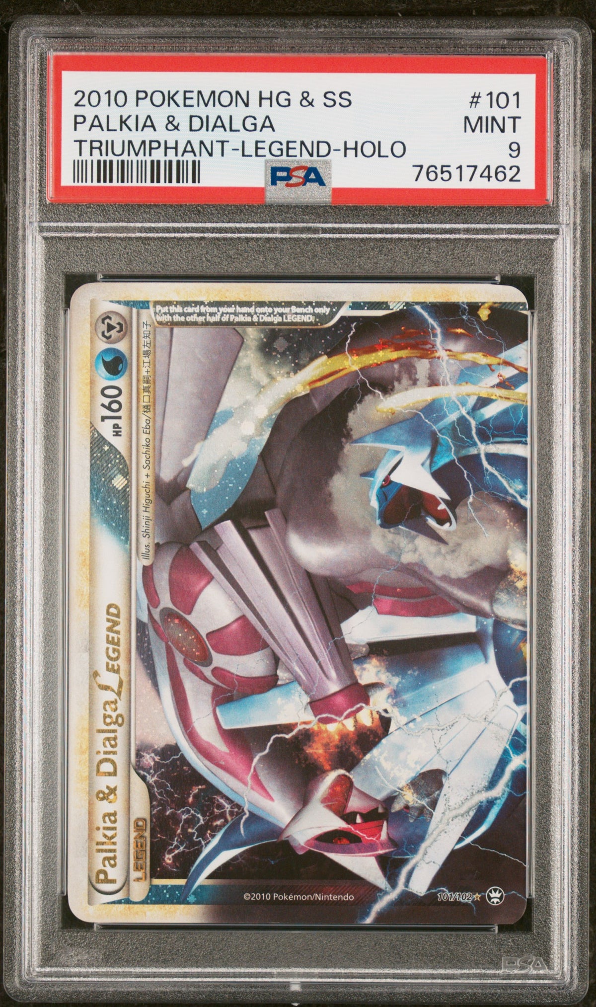 2010 PALKIA & DIALGA #101 PSA 9 (front)