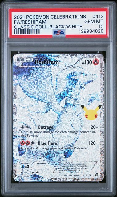 2021 FA/RESHIRAM #113 PSA 10 (front)