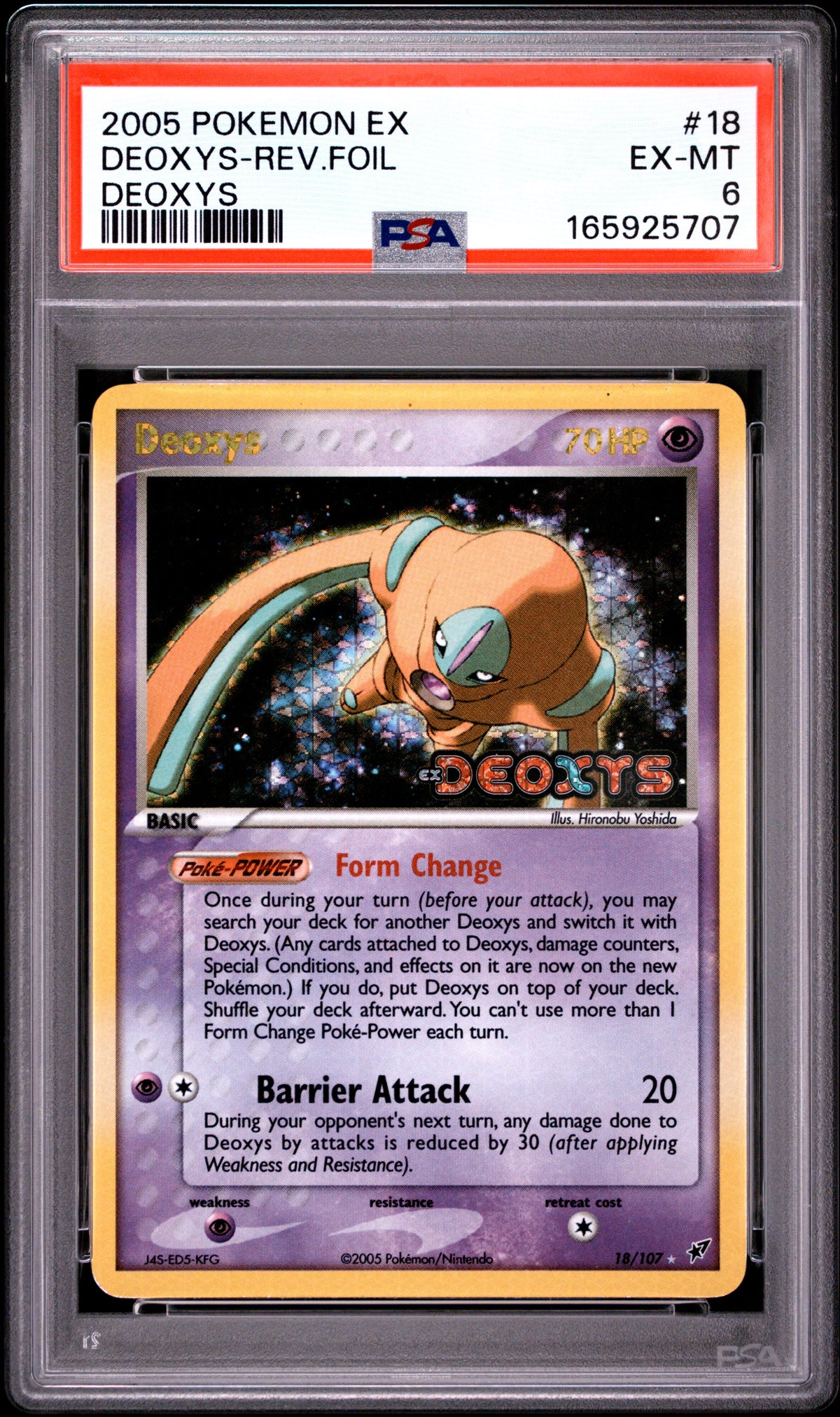 2005 DEOXYS-REV.FOIL #18 PSA 6 (front)