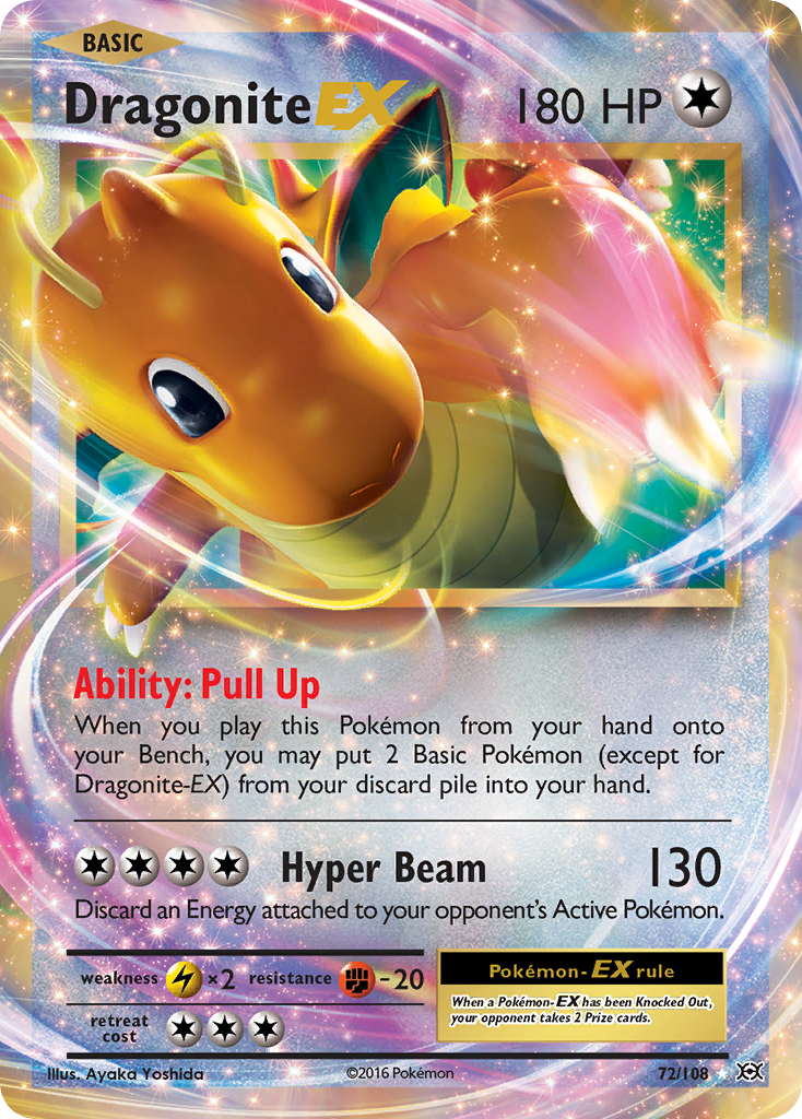 2016 DRAGONITE EX #72 PSA 10 (stock image — not the actual card)