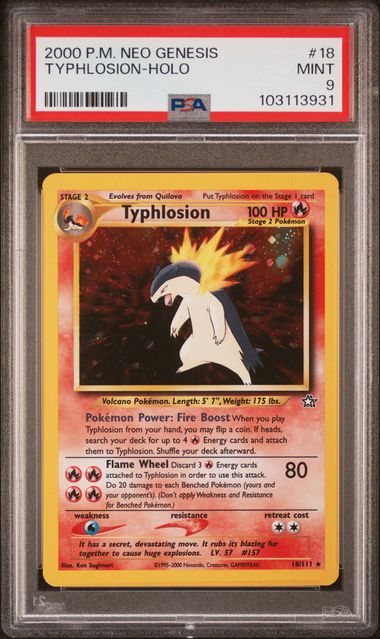 2000 TYPHLOSION-HOLO #18 PSA 9 (front)