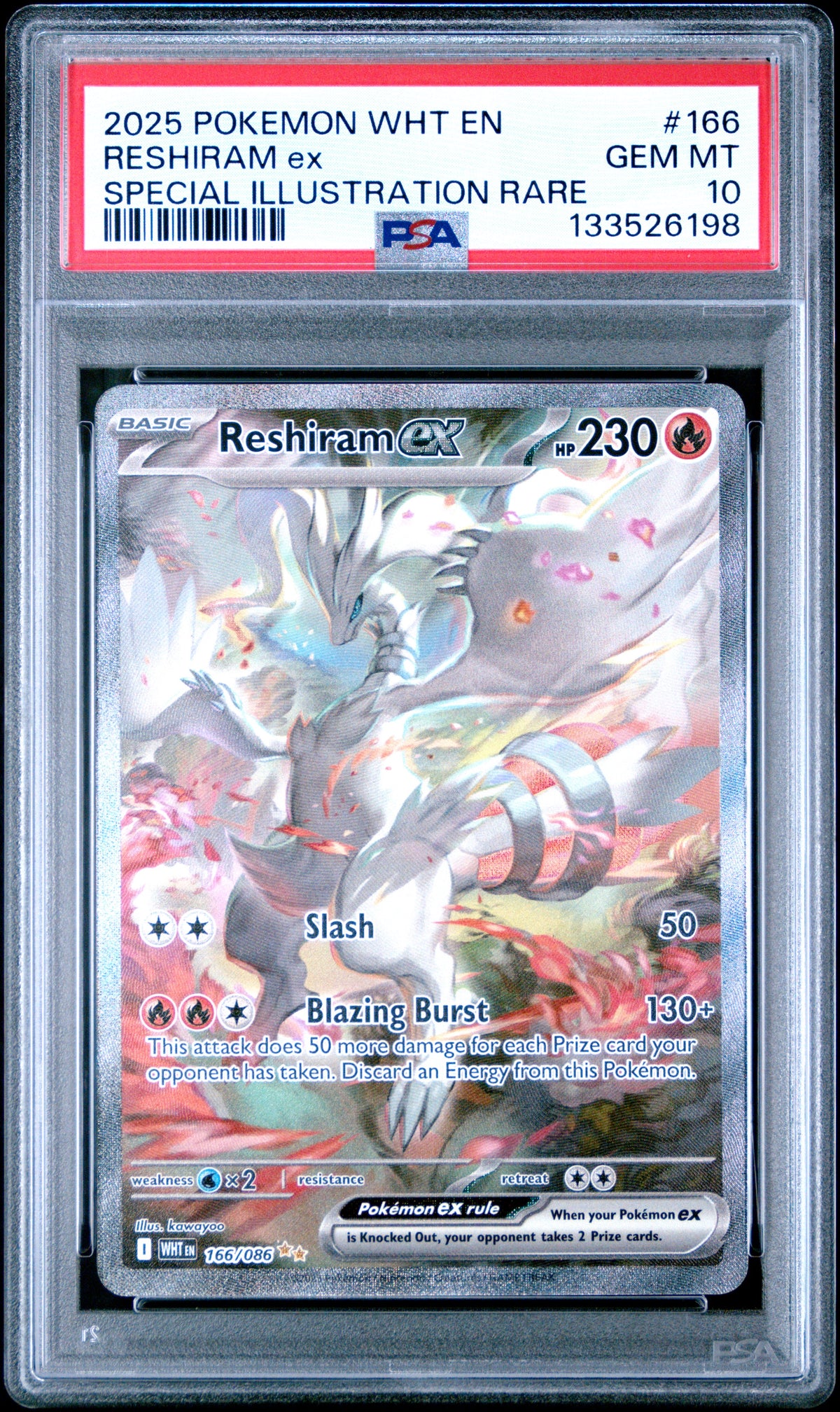 2025 RESHIRAM ex #166 PSA 10 (front)