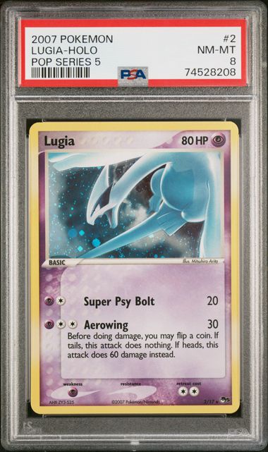 2007 LUGIA-HOLO #2 PSA 8 (front)