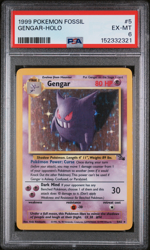 1999 GENGAR-HOLO #5 PSA 6 (front)
