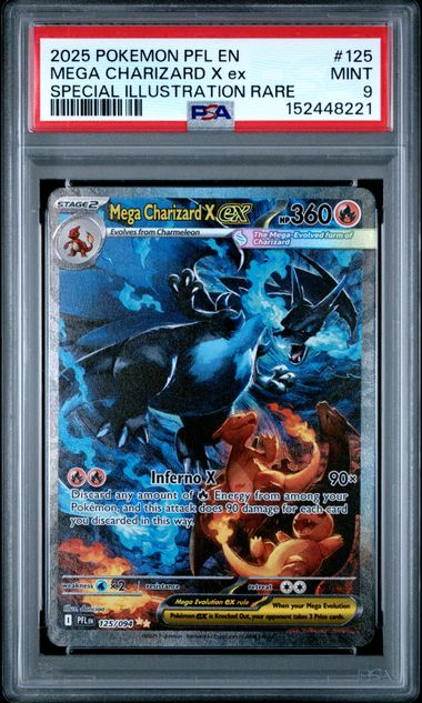 2025 MEGA CHARIZARD X ex #125 PSA 9 (front)