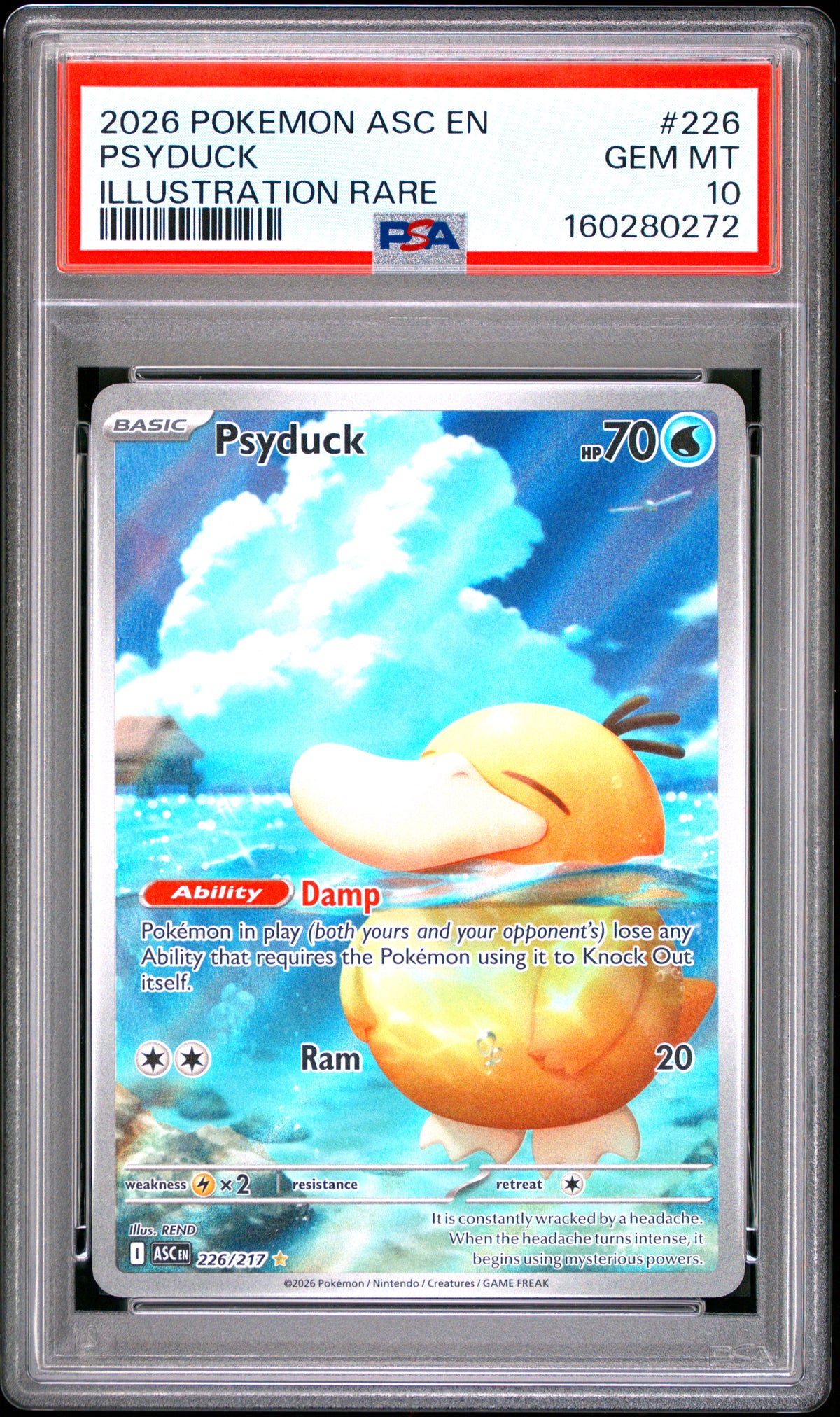 2026 PSYDUCK #226 Illustration Rare PSA 10 (front)
