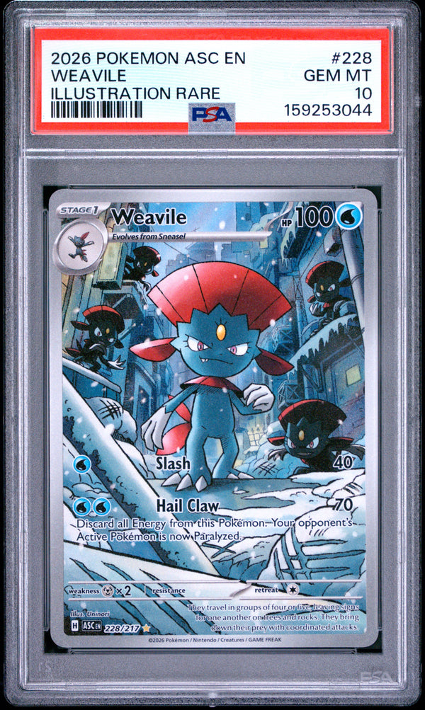 2026 WEAVILE #228 PSA 10 (front)