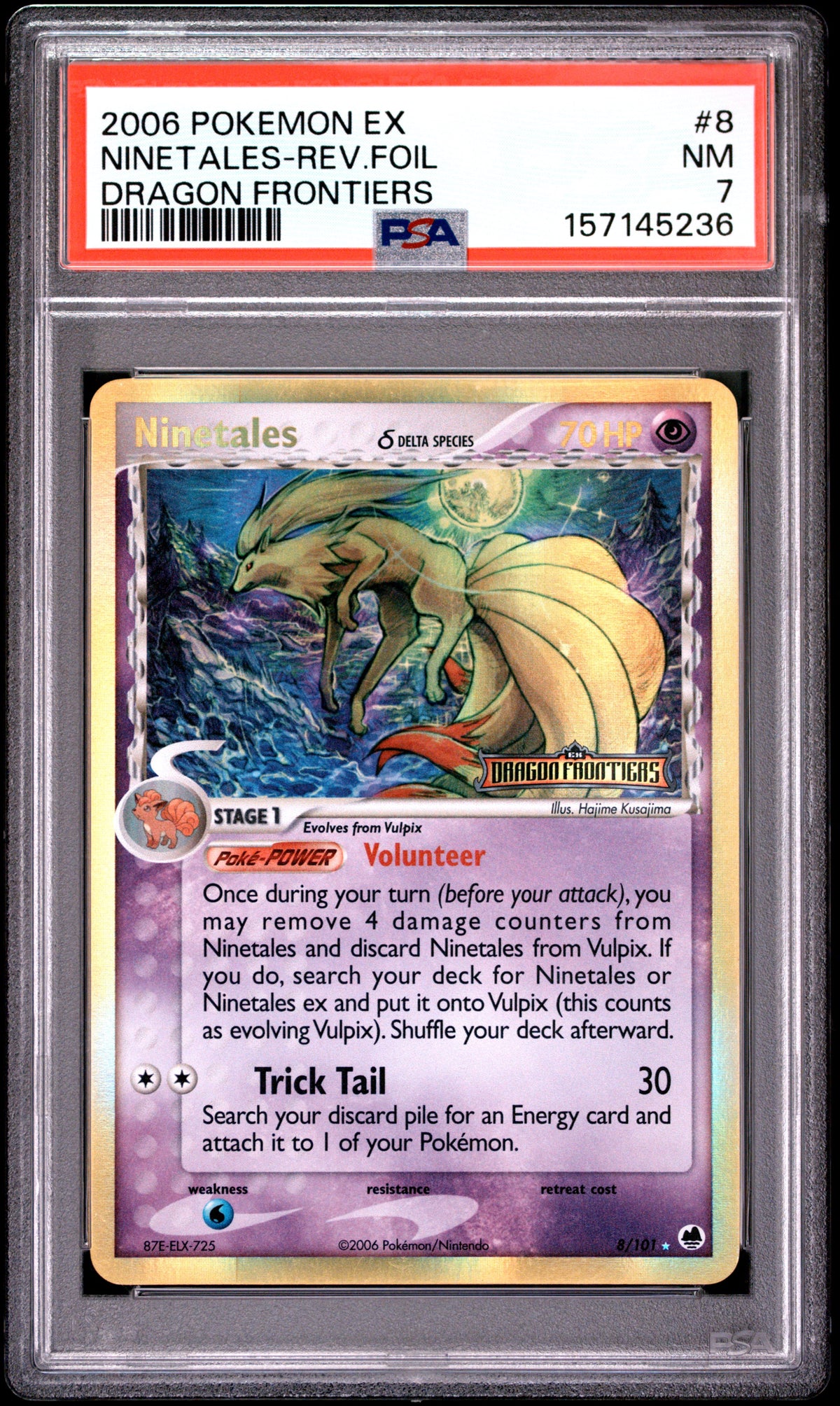 2006 NINETALES-REV.FOIL #8 PSA 7 (front)