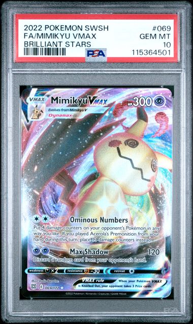 2022 FA/MIMIKYU VMAX #069 PSA 10 (front)