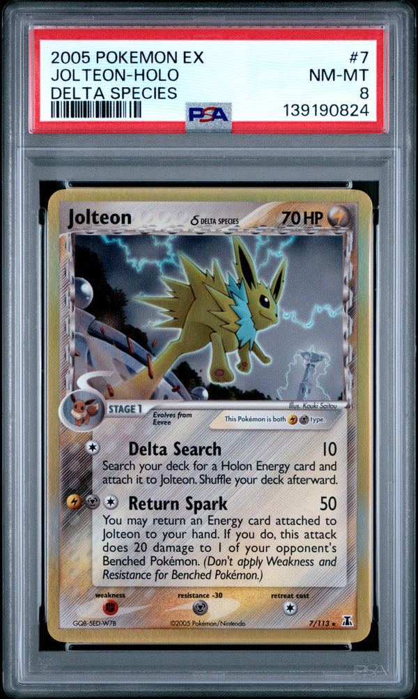 2005 JOLTEON-HOLO #7 PSA 8 (front)
