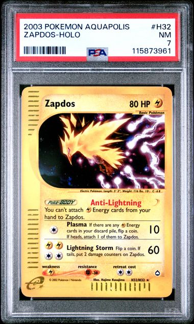 2003 ZAPDOS-HOLO #H32 PSA 7 (front)