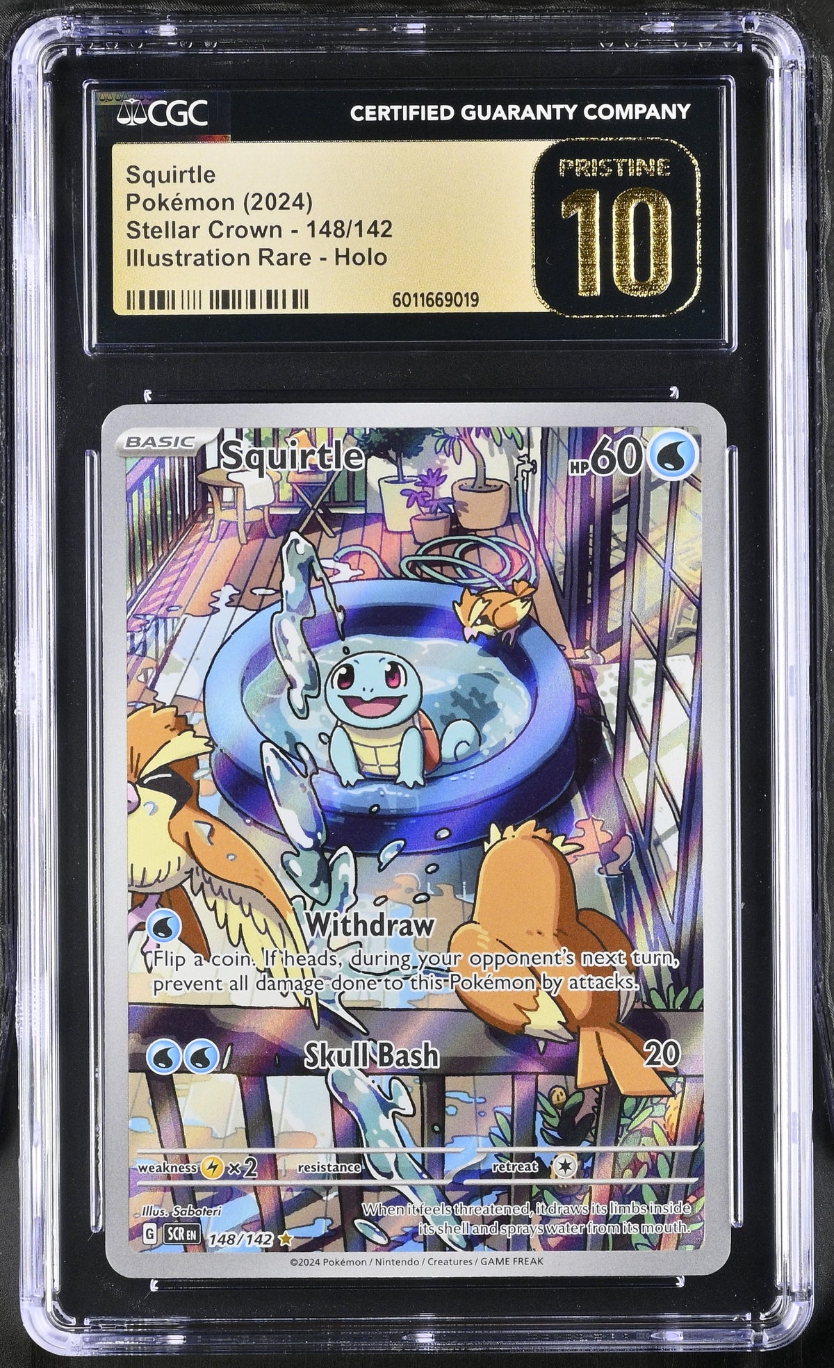 2024 Squirtle #148/142 CGC Pristine 10 (front)