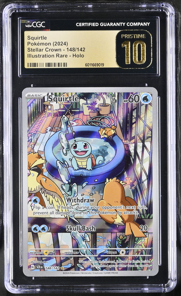2024 Squirtle #148/142 CGC Pristine 10 (front)